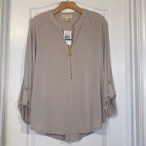 Michael Kors Long Sleeve Top Beige Size Large